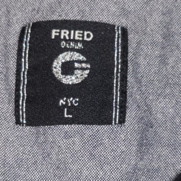 Fried Denim Sweater Jacket Sz L Eclectic Grandpa Cabincore - Picture 5 of 11